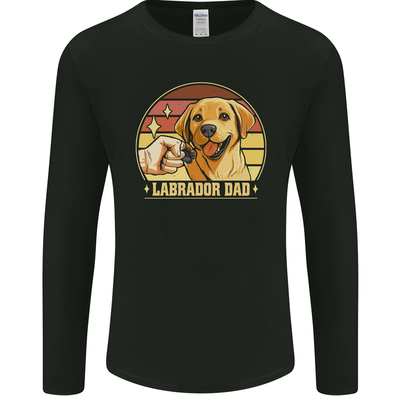Labrador Dad Funny Fathers Day Dog Mens Long Sleeve T-Shirt Black
