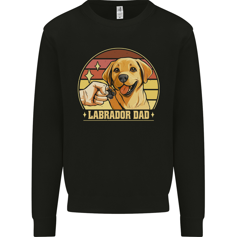 Labrador Dad Funny Fathers Day Dog Mens Sweatshirt Jumper Black