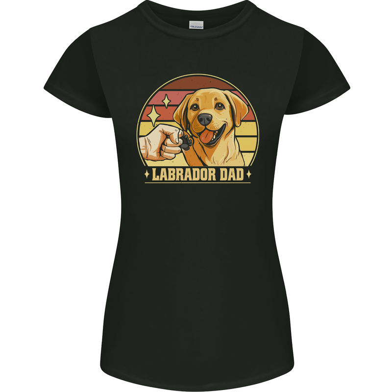 Labrador Dad Funny Fathers Day Dog Womens Petite Cut T-Shirt Black