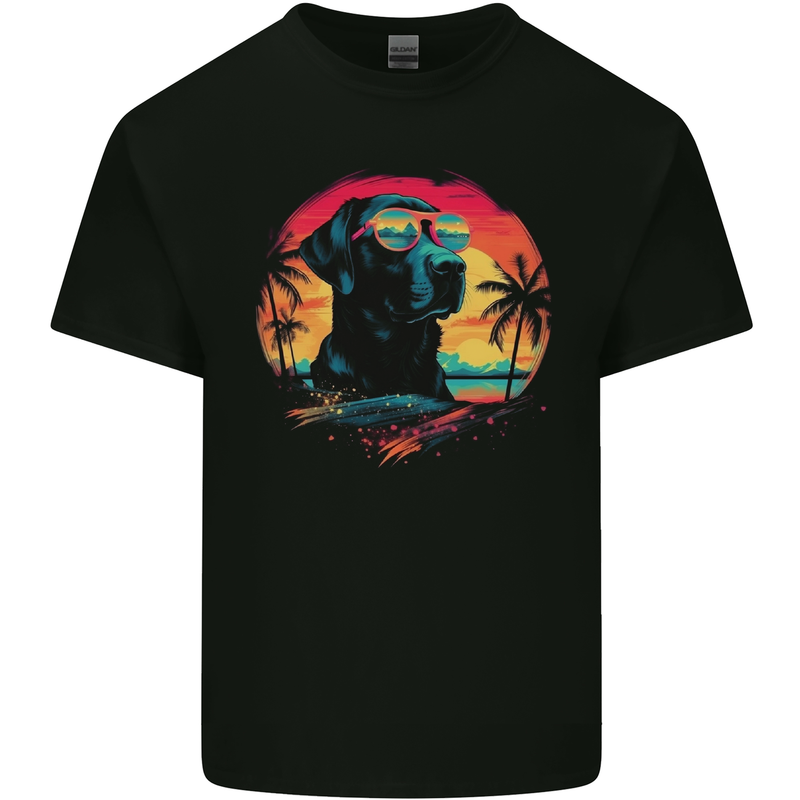 Labrador Sunset Dog Kids T-Shirt Childrens Black