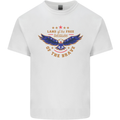 Land of the Free Because of the Brave July 4th Mens Cotton T-Shirt Tee Top White