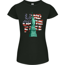 Land of the Free Independence Day 4th of July Womens Petite Cut T-Shirt Black