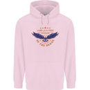 Land of the Free USA Veteran Independence Day Mens 80% Cotton Hoodie Light Pink