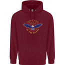 Land of the Free USA Veteran Independence Day Mens 80% Cotton Hoodie Maroon