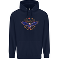 Land of the Free USA Veteran Independence Day Mens 80% Cotton Hoodie Navy Blue