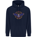 Land of the Free USA Veteran Independence Day Mens 80% Cotton Hoodie Navy Blue
