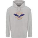 Land of the Free USA Veteran Independence Day Mens 80% Cotton Hoodie Sports Grey
