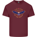 Land of the Free USA Veteran Independence Day Mens Cotton T-Shirt Tee Top Maroon