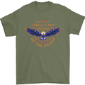 Land of the Free USA Veteran Independence Day Mens T-Shirt 100% Cotton Military Green