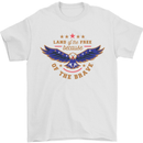 Land of the Free USA Veteran Independence Day Mens T-Shirt 100% Cotton White