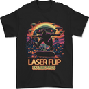 Laserflip Skateboards Skateboarder UFO Alien Mens T-Shirt 100% Cotton Black