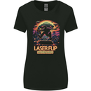 Laserflip Skateboards Skateboarder UFO Alien Womens Wider Cut T-Shirt Black