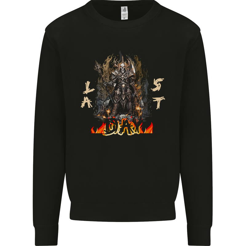 Last Day Skull Demon From Hell Kids Sweatshirt Jumper Black