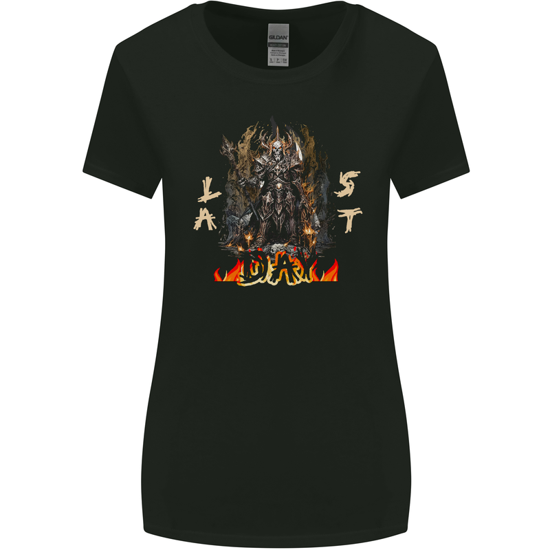 Last Day Skull Demon From Hell Womens Wider Cut T-Shirt Black