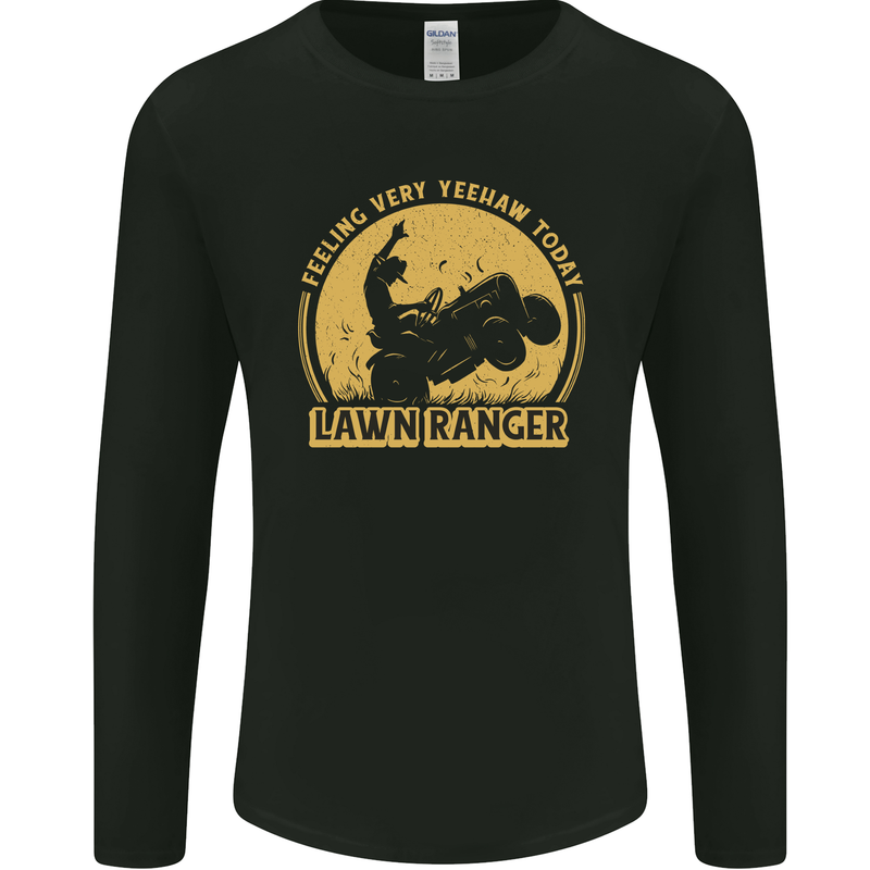 Lawn Ranger Funny Gardener Gardening Mens Long Sleeve T-Shirt Black