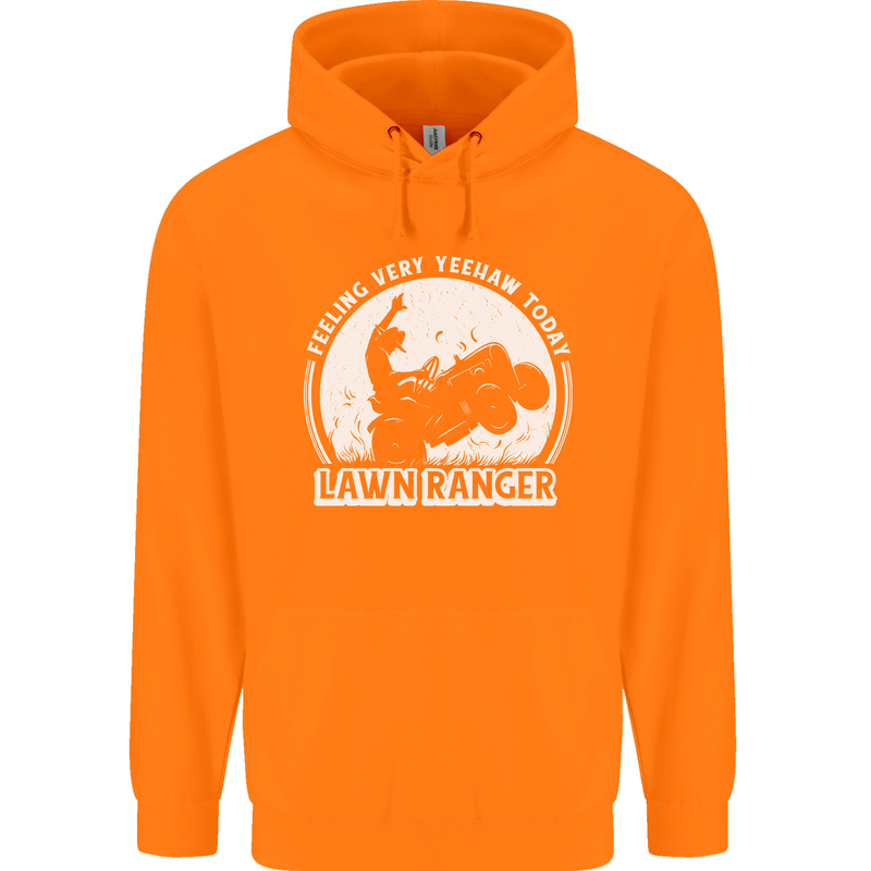 Lawn Ranger Funny Gardening Gardener Childrens Kids Hoodie Orange