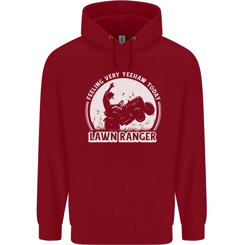 Lawn Ranger Funny Gardening Gardener Childrens Kids Hoodie Red