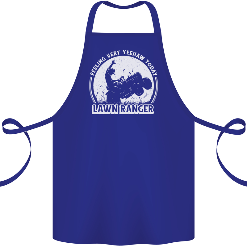 Lawn Ranger Funny Gardening Gardener Cotton Apron 100% Organic Royal Blue