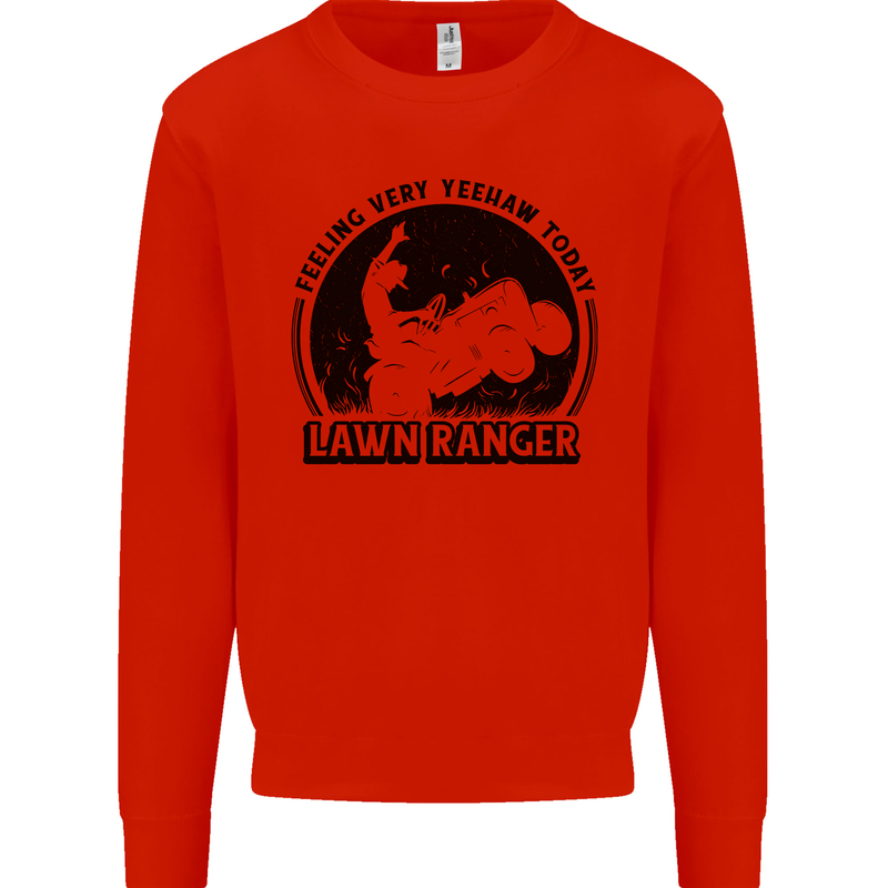 Lawn Ranger Funny Gardening Gardener Grass Mens Sweatshirt Jumper Bright Red