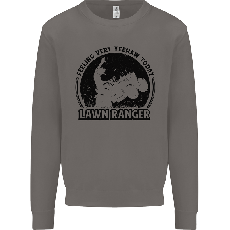Lawn Ranger Funny Gardening Gardener Grass Mens Sweatshirt Jumper Charcoal