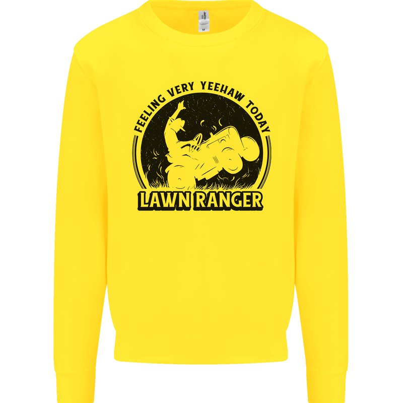 Lawn Ranger Funny Gardening Gardener Grass Mens Sweatshirt Jumper Yellow