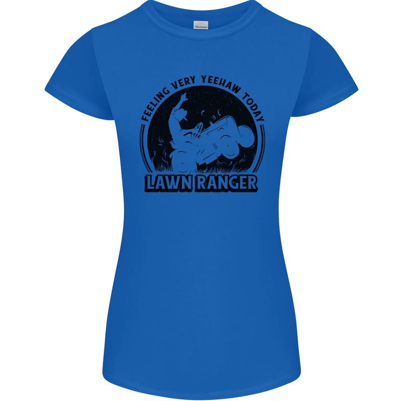 Lawn Ranger Funny Gardening Gardener Grass Womens Petite Cut T-Shirt Royal Blue