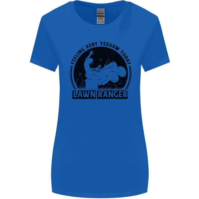Lawn Ranger Funny Gardening Gardener Grass Womens Wider Cut T-Shirt Royal Blue