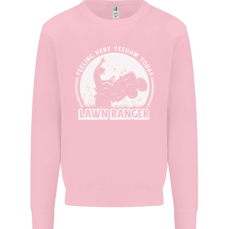 Lawn Ranger Funny Gardening Gardener Kids Sweatshirt Jumper Light Pink