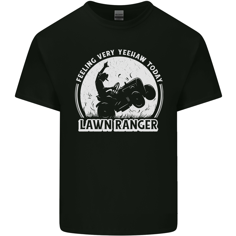 Lawn Ranger Funny Gardening Gardener Mens Cotton T-Shirt Tee Top Black