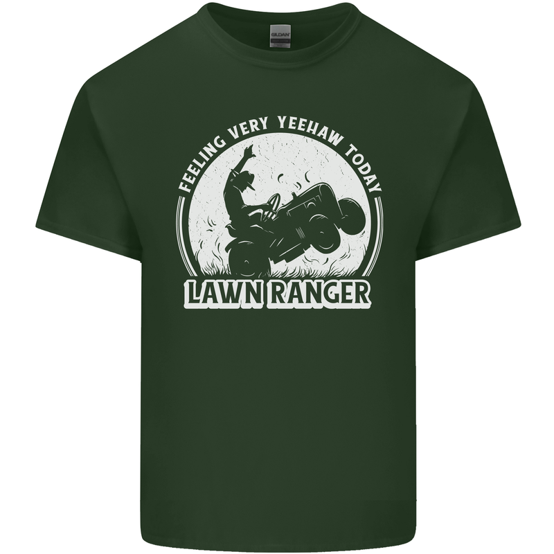 Lawn Ranger Funny Gardening Gardener Mens Cotton T-Shirt Tee Top Forest Green