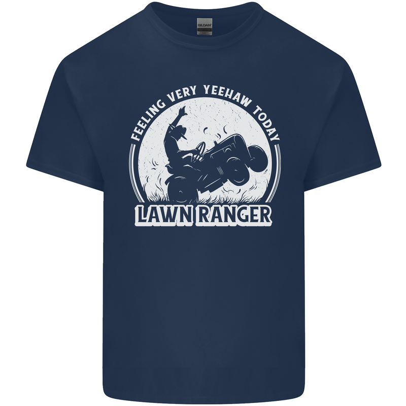 Lawn Ranger Funny Gardening Gardener Mens Cotton T-Shirt Tee Top Navy Blue