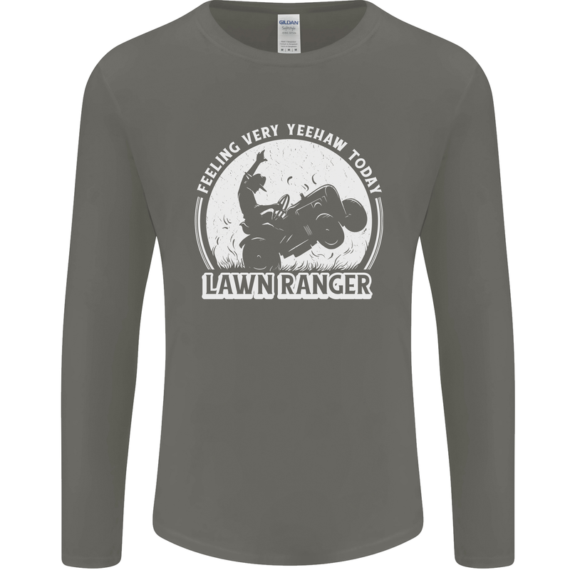 Lawn Ranger Funny Gardening Gardener Mens Long Sleeve T-Shirt Charcoal