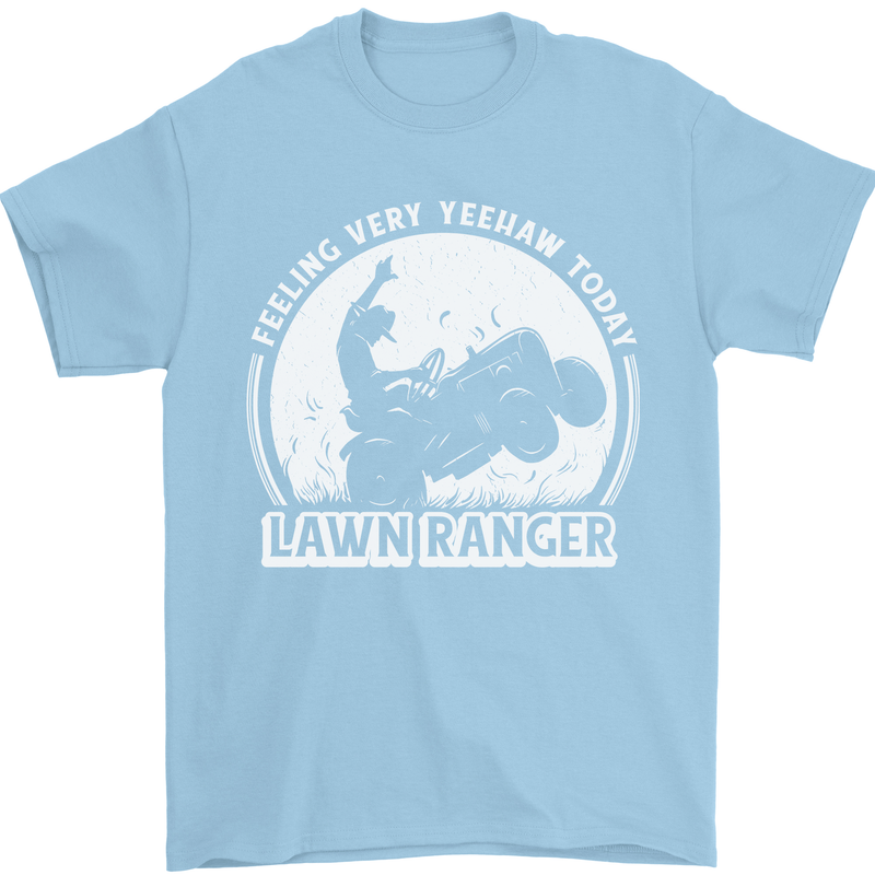 Lawn Ranger Funny Gardening Gardener Mens T-Shirt 100% Cotton Light Blue