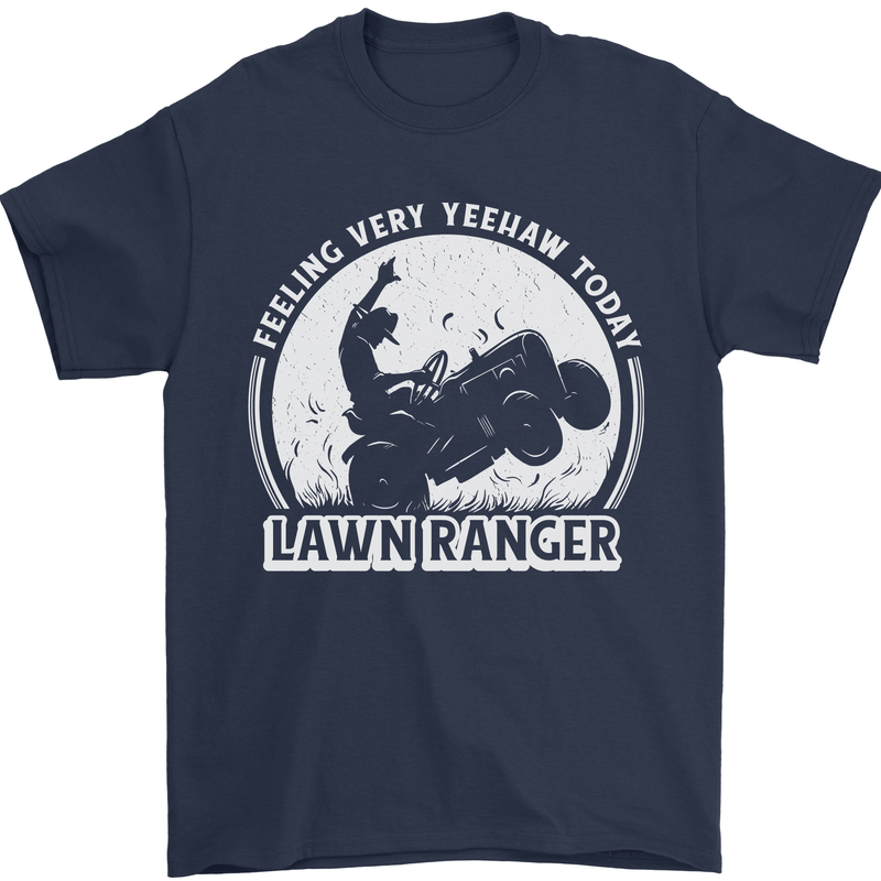 Lawn Ranger Funny Gardening Gardener Mens T-Shirt 100% Cotton Navy Blue