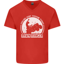 Lawn Ranger Funny Gardening Gardener Mens V-Neck Cotton T-Shirt Red