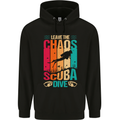 Leave the Chaos Go Scuba Diving Diver Dive Childrens Kids Hoodie Black