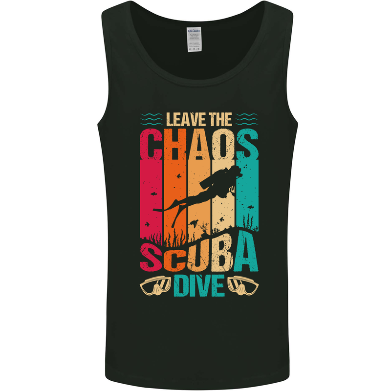 Leave the Chaos Go Scuba Diving Diver Dive Mens Vest Tank Top Black