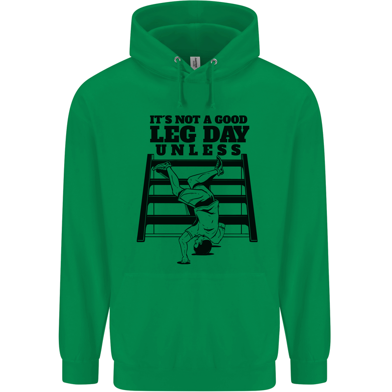 Leg Day Funny Bodybuilding Gym Training Childrens Kids Hoodie Irish Green