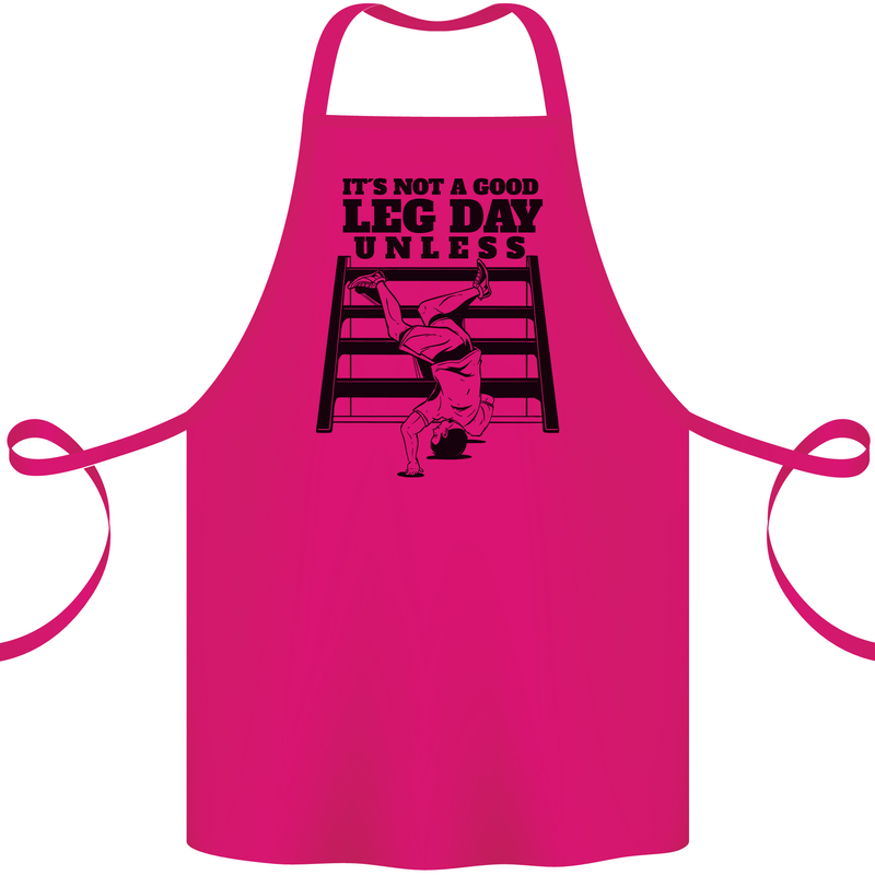 Leg Day Funny Bodybuilding Gym Training Cotton Apron 100% Organic Pink