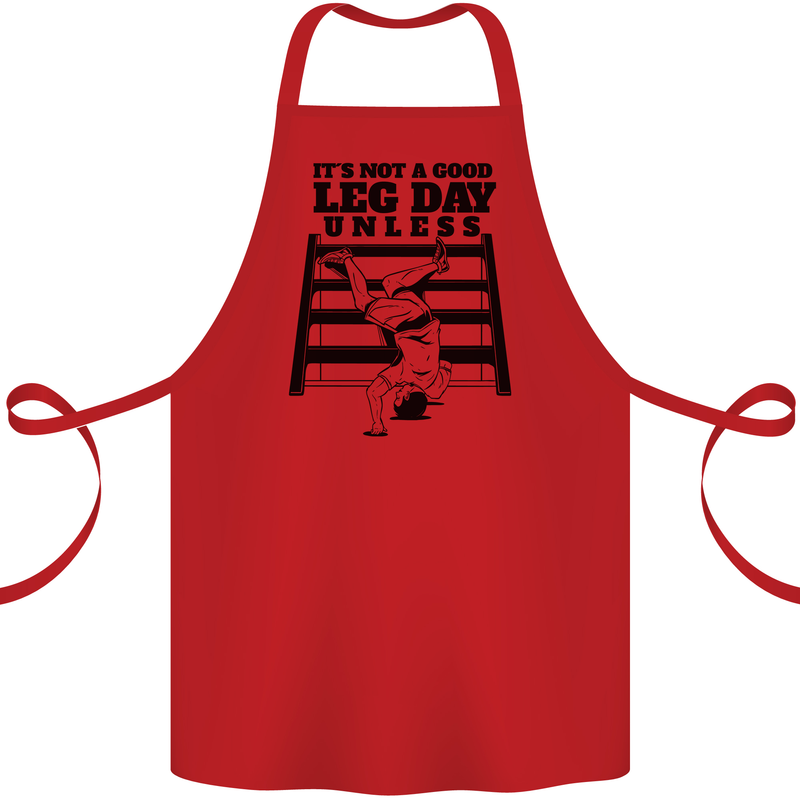 Leg Day Funny Bodybuilding Gym Training Cotton Apron 100% Organic Red