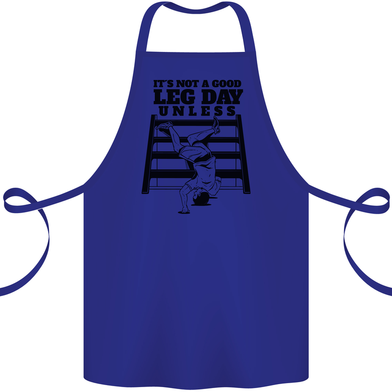 Leg Day Funny Bodybuilding Gym Training Cotton Apron 100% Organic Royal Blue