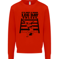 Leg Day Funny Bodybuilding Gym Training Kids Sweatshirt Jumper Bright Red
