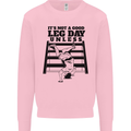 Leg Day Funny Bodybuilding Gym Training Kids Sweatshirt Jumper Light Pink