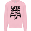 Leg Day Funny Bodybuilding Gym Training Kids Sweatshirt Jumper Light Pink