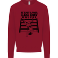 Leg Day Funny Bodybuilding Gym Training Kids Sweatshirt Jumper Red