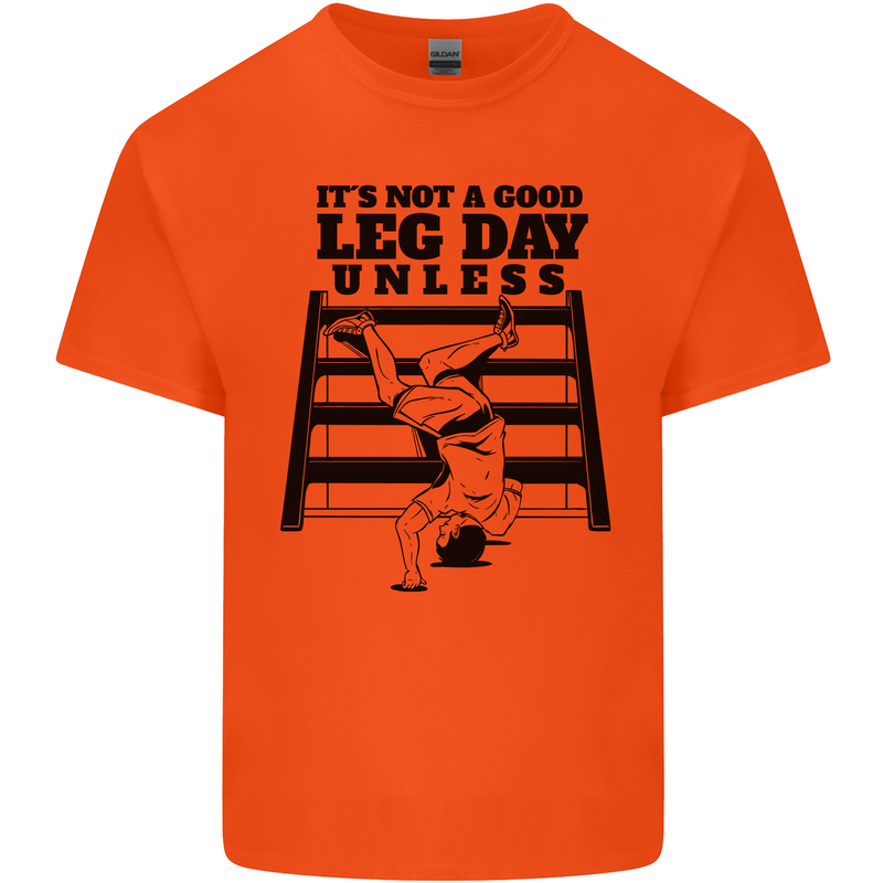 Leg Day Funny Bodybuilding Gym Training Kids T-Shirt Childrens Orange