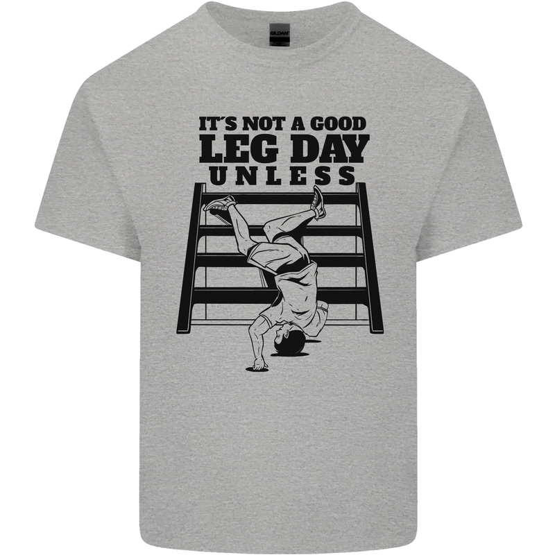 Leg Day Funny Bodybuilding Gym Training Kids T-Shirt Childrens Sports Grey