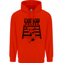 Leg Day Funny Bodybuilding Gym Training Mens 80% Cotton Hoodie Bright Red