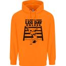 Leg Day Funny Bodybuilding Gym Training Mens 80% Cotton Hoodie Orange