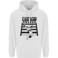 Leg Day Funny Bodybuilding Gym Training Mens 80% Cotton Hoodie White